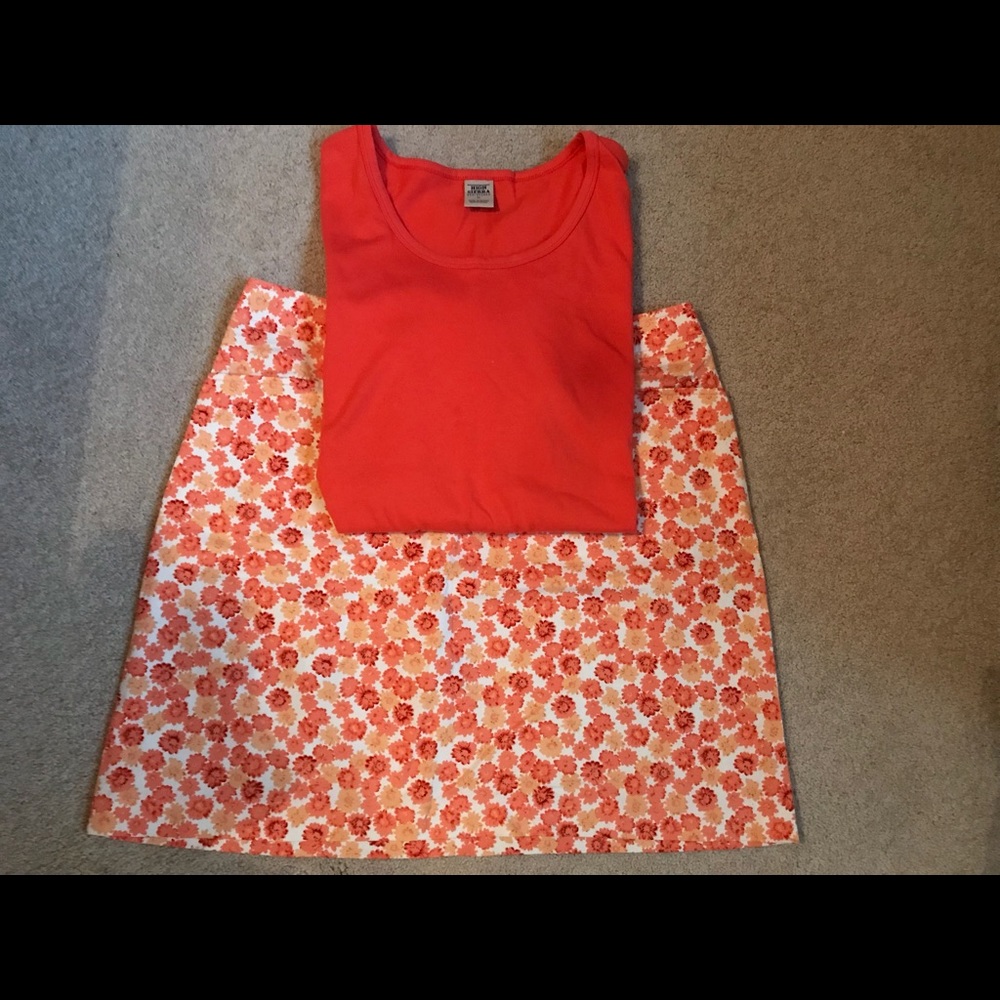 Cute floral skirt and top